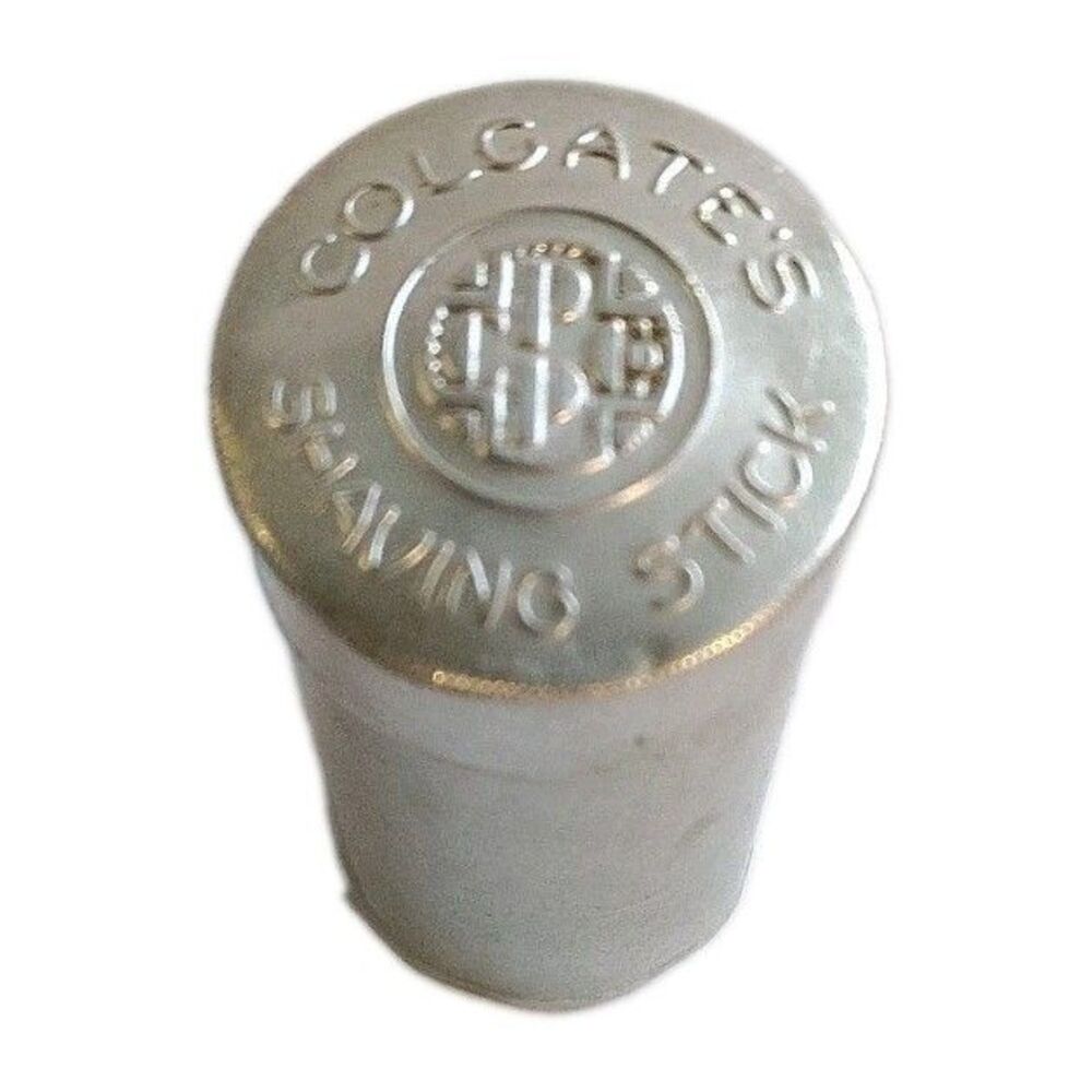 Vintage Colgate’s Shaving Stick Container Embossed Aluminum Bathroom Decor